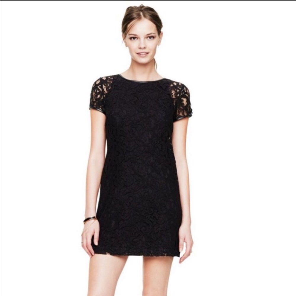 Club Monaco Lace Dress with Leather Detailing